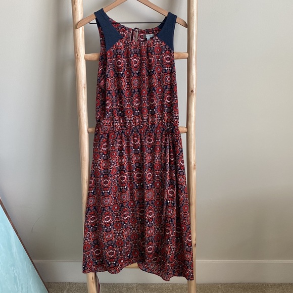 Athleta Red Printed Martinique Tassel Dress - Picture 2 of 7